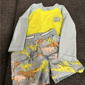 Carters 12 Month Swim Trunks and UV Shirt